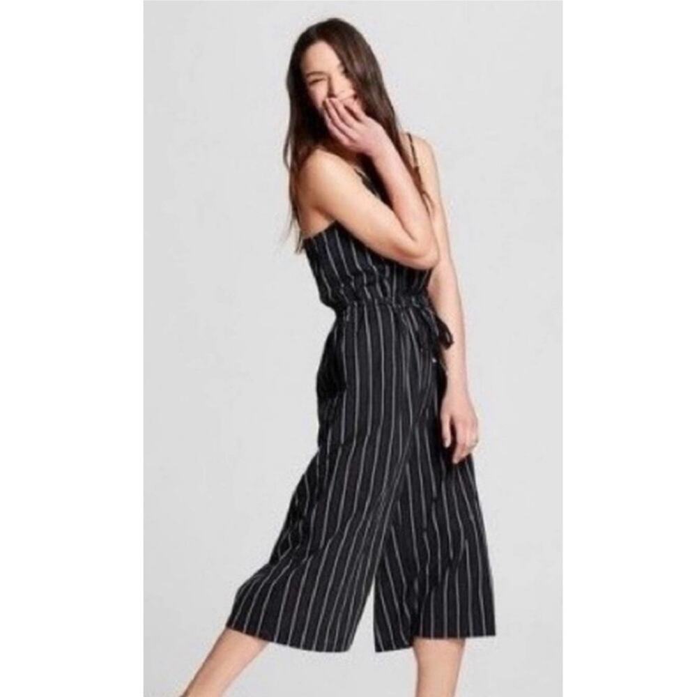 Universal Thread Linen Pinstripe Wide Leg Jumpsuit